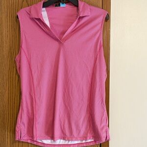 Sleeveless Pink Polo-Style Women’s Top